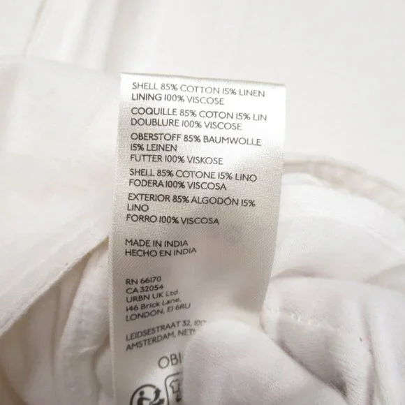 NWOT Anthropologie Pilcro Scoop-Neck Ruffle-Sleeve Buttondown Dress White Sz 10 - Picture 11 of 11